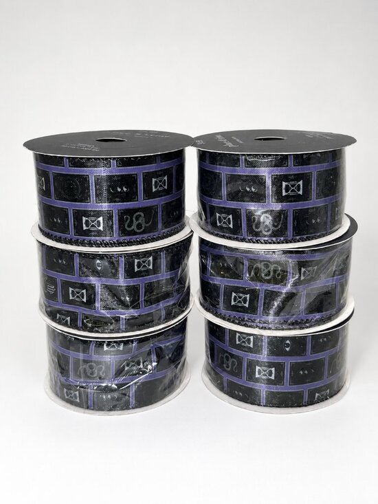 Place & Time Other - Halloween Gothic Tile Snake Eye Wired Edge Ribbon Spool Bundle Lot Spooky Craft
